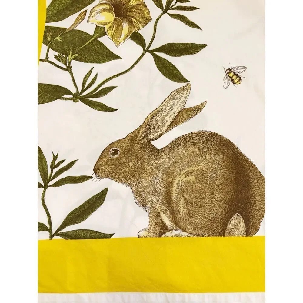 Williams and Sonoma Bunny Tablecloth Spring Easter 70 x 90